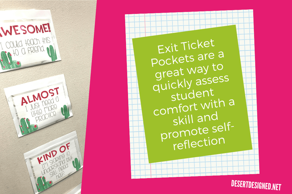 Image of exit tickets pockets used as a formative assessment example.
