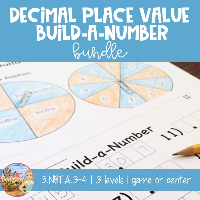 Decimal Place Value Build-a-Number Centers Activity for practicing decimal place value skills
