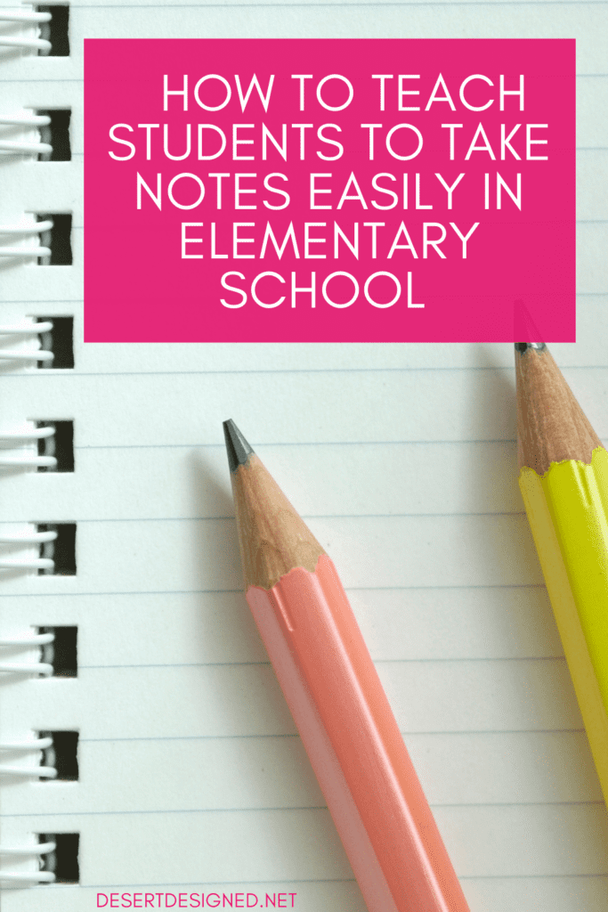 Notebook image with pencils. Article title: How to teach students to take notes easily in elementary school