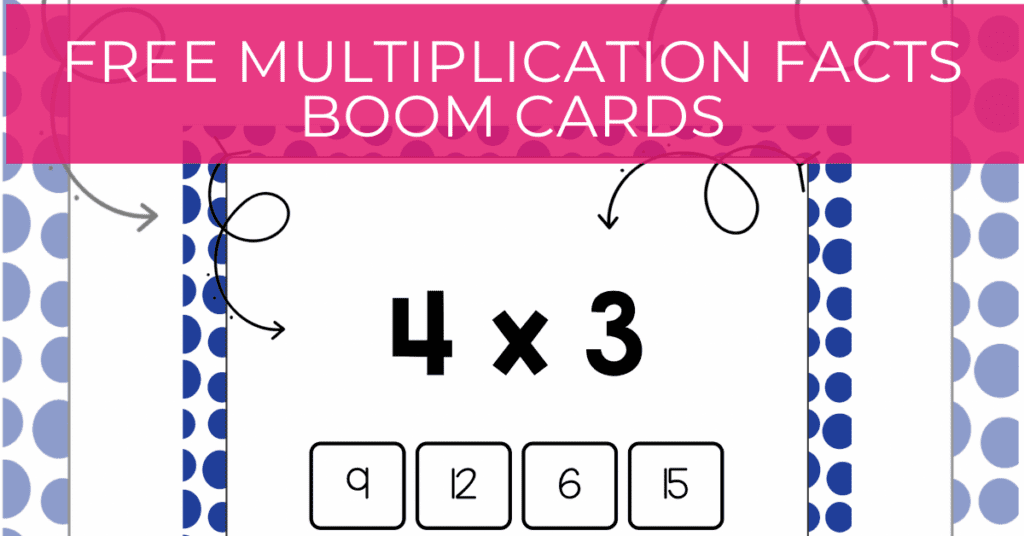 multiplication facts boom card image