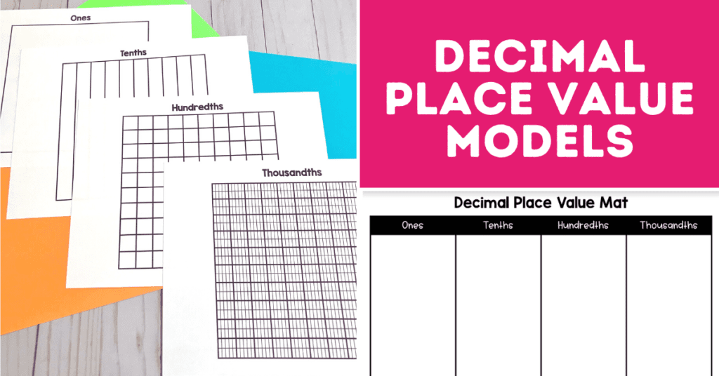 Printable Decimal Place Value Models